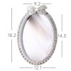 Rhinestone Oval Photo Frame 4x6 Bowknot Wedding Picture Frame Desktop Silver