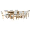 TOPMAX Farmhouse 9-Piece 83.9inch Extendable Dining Table,2 12-inch Removable Leaves, 8 Chairs