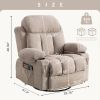 Vanbow, heated massage reclining chair, w/USB, 2 cup holders inside pockets, Package A&B (Beige)