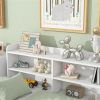 Full Bed w/Side Bookcase, Drawers, White