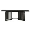 TOPMAX Farmhouse 9-Piece 83.9" Extendable Table,2 12" Removable Leaves, 8 Chairs, Espresso