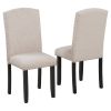 Modern 6-piece Dining Table w/4 Chairs & 1 Bench, w/Marbled Veneers, V-shaped Table Legs (White)