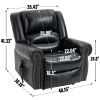 Power Lift Recliner Chair Heat Massage Dual Motor Infinite Position, Genuine Leather, USB Ports, Black
