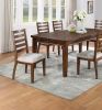 Contemporary Rectangle Dining Table w/6 Drawers. Cherry Brown Finish