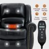 Power Lift Recliner Chair Heat Massage Dual Motor Infinite Position, Genuine Leather, USB Ports, Black