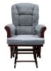 ACME Aeron Chair & Ottoman in Gray Microfiber & Cherry 59338