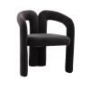 COOLMORE Contemporary Designed Velvet Fabric Upholstered Accent/Dining Chair /Barrel Side Chairs Kitchen Armchair for Living Room set of 2 (Black Velv