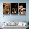 3 Panels Framed Canvas Whiskey Wall Art Decor,3 Pieces Modern Canvas Painting Decoration Painting