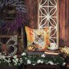Norwegian Forest Cat in Fall Leaves Throw Pillow Machine Washable, Indoor/Outdoor Pillow 14Hx14W