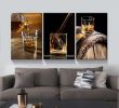 3 Panels Framed Canvas Whiskey Wall Art Decor,3 Pieces Modern Canvas Painting Decoration Painting