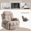 Vanbow, heated massage reclining chair, w/USB, 2 cup holders inside pockets, Package A&B (Beige)