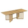 TOPMAX Farmhouse 9-Piece 83.9inch Extendable Dining Table,2 12-inch Removable Leaves, 8 Chairs