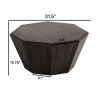 31.5 "Octagonal Black walnut Rubber wood Coffee Table