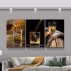 3 Panels Framed Canvas Whiskey Wall Art Decor,3 Pieces Modern Canvas Painting Decoration Painting