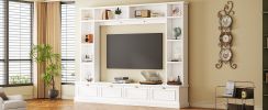 ON-TREND Large Wall Unit Entertainment Center w/Bookshelves TVs Up to 78'', w/Cabinets
