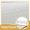 Queen Size, Solid Wooden Bed w/Teddy Velvet Cushion Headboard, Enhanced by Support Feet