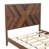 Mid-Century Modern Full Platform Bed Wood Slat Support, Walnut