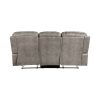 Double Reclining Sofa Microfiber, Plush Seating, Gray Solid Wood Frame