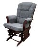 ACME Aeron Chair & Ottoman in Gray Microfiber & Cherry 59338