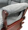 ACME Aeron Chair & Ottoman in Gray Microfiber & Cherry 59338