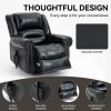 Power Lift Recliner Chair Heat Massage Dual Motor Infinite Position, Genuine Leather, USB Ports, Black