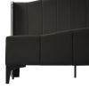 3 Pieces Bedroom Set. Queen Size Leather Upholstered Platform Bed, 2 Nightstands w/2 Drawers , Black