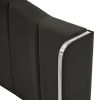 3 Pieces Bedroom Set. Queen Size Leather Upholstered Platform Bed, 2 Nightstands w/2 Drawers , Black