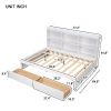 Full Bed w/Side Bookcase, Drawers, White