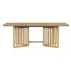 TOPMAX Farmhouse 9-Piece 83.9inch Extendable Dining Table,2 12-inch Removable Leaves, 8 Chairs