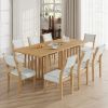 TOPMAX Farmhouse 9-Piece 83.9inch Extendable Dining Table,2 12-inch Removable Leaves, 8 Chairs