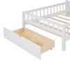 Twin Size House Bed w/Sofa, Charging Station, Shelves, 2 Drawers, White