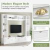 ON-TREND Large Wall Unit Entertainment Center w/Bookshelves TVs Up to 78'', w/Cabinets