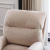 Click Clack Chair w/Ottoman Beige Fabric Oak Finish Legs