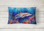 Nautical Collection Throw Pillow Throw Indoor/Outdoor Washable, Dolphin 2783,12Hx16W