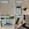 5-Piece Patio Furniture Set, All-Weather Sectional Sofa w/Water Resistant Cushions (grey)