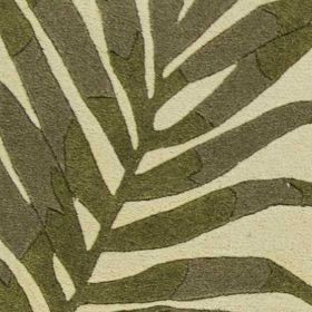 3' X 5' Ivory Hand Tufted Bordered Tropical Leaves Area Rug
