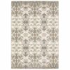 7' X 10' Ivory Gray Abstract Ikat Indoor Area Rug