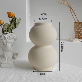 Simplicity Ceramic Vase Dry Flower Arrangement Ornament Living Room Display Art Vases (Option: A)