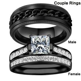 1pc Men's Ring Couple Ring Artificial Jewelry Accessories For Unisex Wedding Engagement Band Ring (size: Male-size-9)