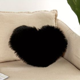 Boho Love Heart Plush Throw Pillow Detachable and Machine Washable Home Decor (Color: Black, size: 40*50cm/15.7*19.7")