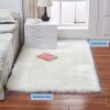 Fluffy Imitation Wool Area Rug, Suede Fleece Bottom Long Imitation Wool Rug, Acrylic 80% Polyester 20%
