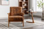 Leisure Chair with Solid Wood Armrest and Feet, Mid-Century Modern Accent chair, for Living Room Bedroom Studio chair