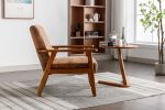 Leisure Chair with Solid Wood Armrest and Feet, Mid-Century Modern Accent chair, for Living Room Bedroom Studio chair