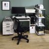 Antique White and Black Computer Desk with Keyboard Tray