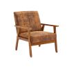 Leisure Chair with Solid Wood Armrest and Feet, Mid-Century Modern Accent chair, for Living Room Bedroom Studio chair