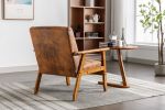 Leisure Chair with Solid Wood Armrest and Feet, Mid-Century Modern Accent chair, for Living Room Bedroom Studio chair