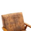 Leisure Chair with Solid Wood Armrest and Feet, Mid-Century Modern Accent chair, for Living Room Bedroom Studio chair